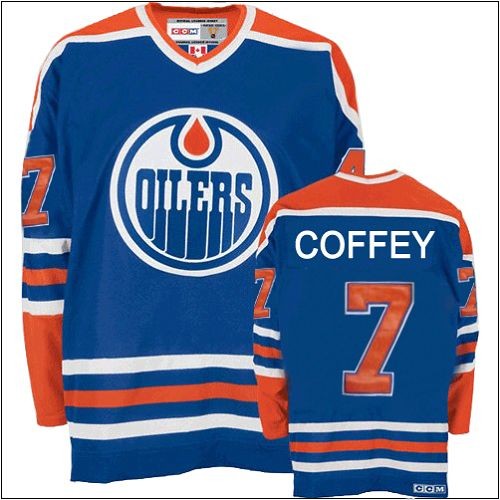 CCM Edmonton Oilers NO.7 Paul Coffey Men's Jersey (Royal Blue Premier ...